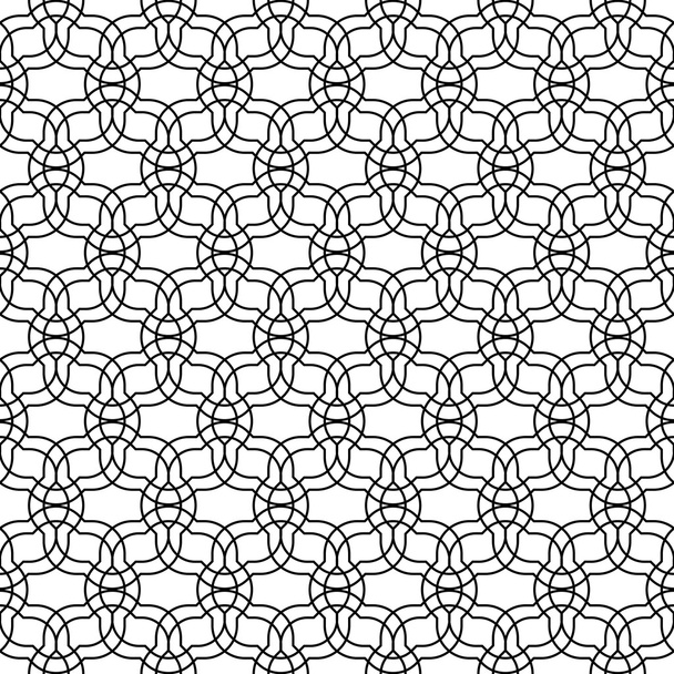 Black and white geometric seamless pattern chinese style, abstract background. - Vector, Image