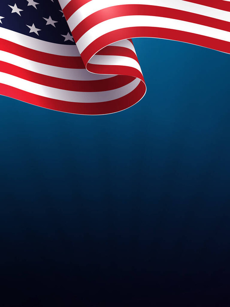ilustração azul com abstrato EUA bandeira elemento, componente de design, dia da independência. - Vetor, Imagem