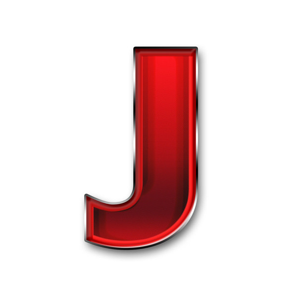 Металева літера J в червоному
 - Фото, зображення