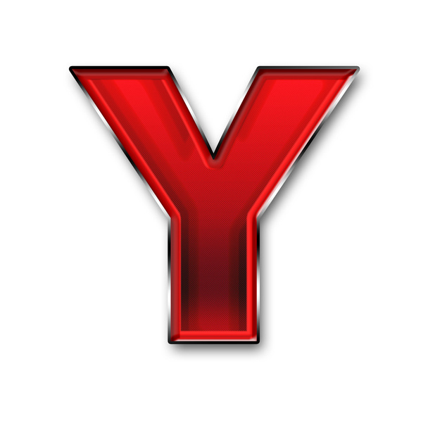 Metal letter Y in red - Photo, Image