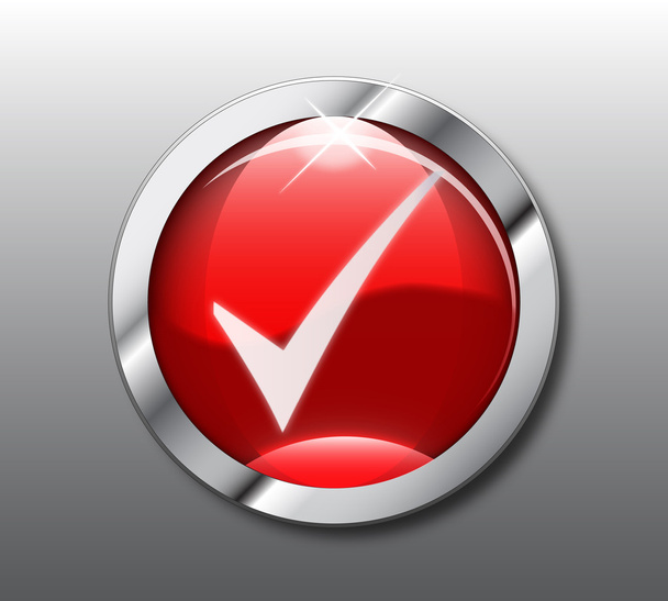 Red check button - Photo, Image