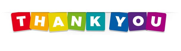 The word Thank you. Vector banner with the text colored rainbow. - Vector, Image