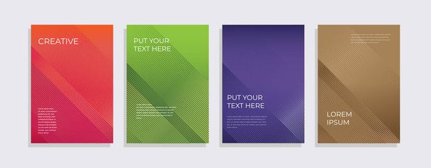 Minimal vector covers design with cool gradients and abstract lines. Dynamic pattern backdrop in editable eps10 background template. Future themed presentation template. - Vector, Image
