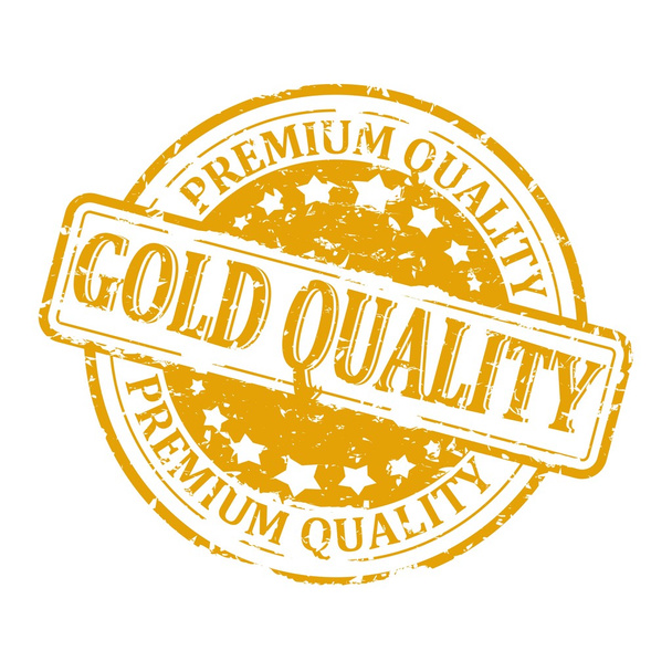 Porysowanych złota pieczęć - złota jakość - premium - Zdjęcie, obraz
