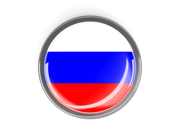 Round button with flag of russia - Fotoğraf, Görsel