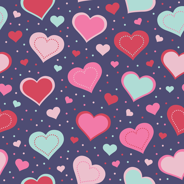 Seamless pattern with hearts - Vector, afbeelding