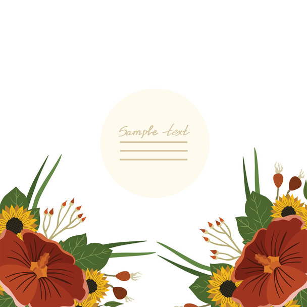 Vector picture with different flowers - Vetor, Imagem
