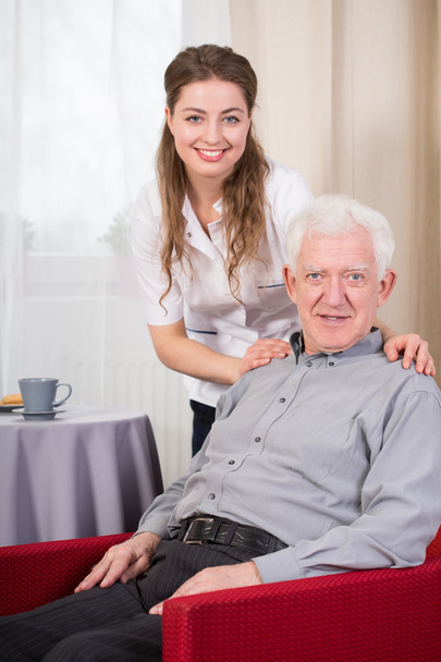 Social care worker and senior - Photo, Image