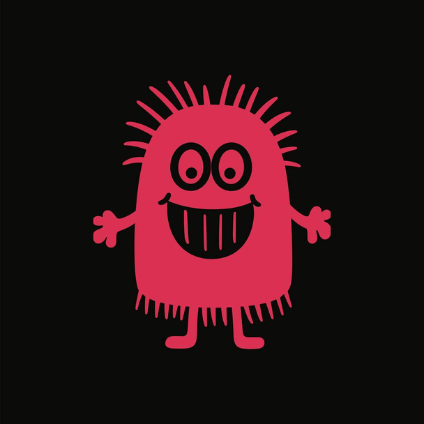 Rood grappig cartoon virus vector illustratie - Vector, afbeelding