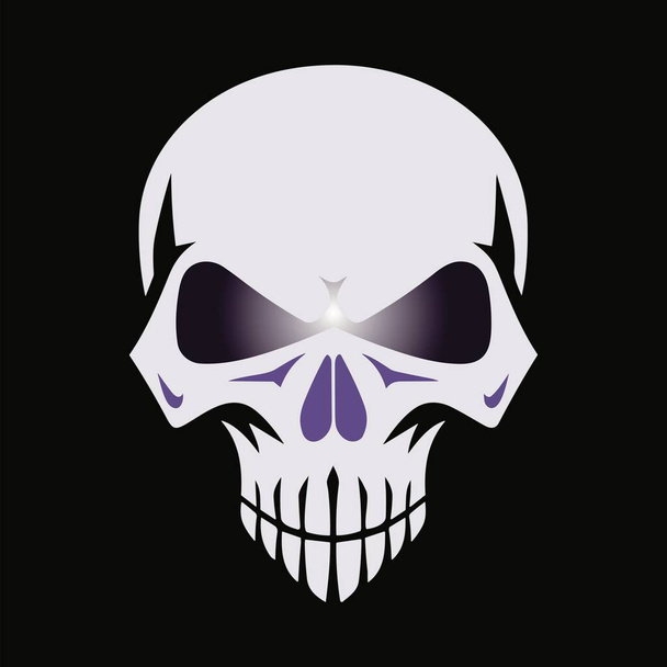 Amenaza púrpura Un cráneo Sinister Stare vector ilustración - Vector, imagen