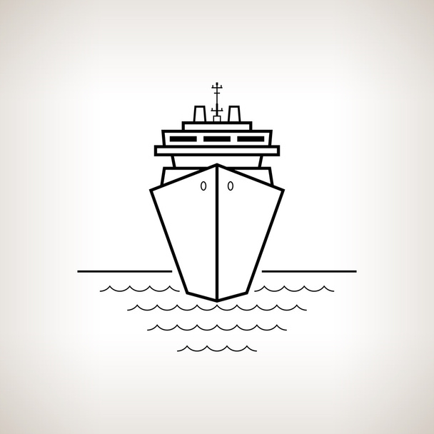 Crucero de silueta sobre fondo claro
 - Vector, Imagen