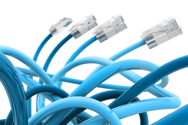 Blue color network cable - Photo, Image