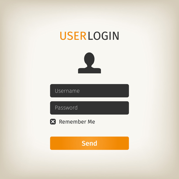 portakal kullanıcı giriş sayfası - Vektör, Görsel