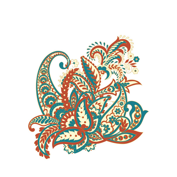 Paisley květinový orientální izolovaný vzor - Vektor, obrázek