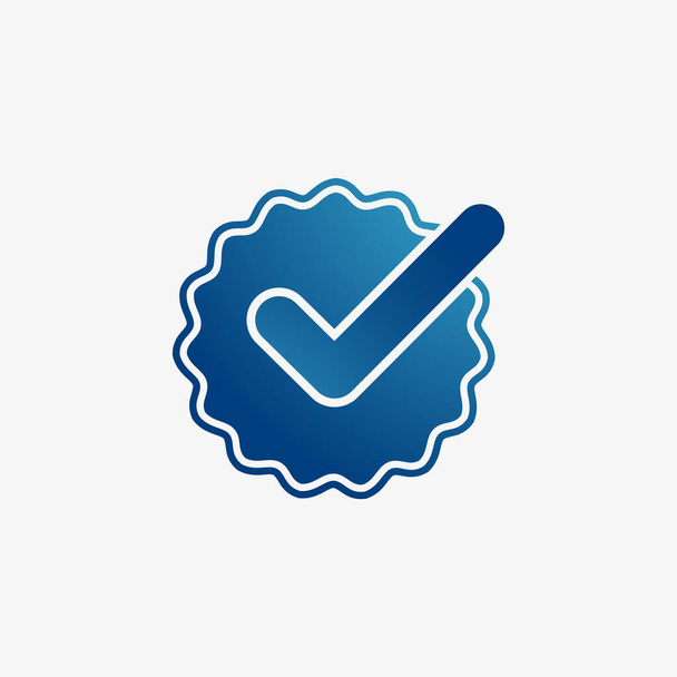 jóváhagyási ellenőrzés ikon gombok érvényesítés ikonok kék fehér háttér - Vektor, kép