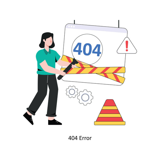 404 Fout platte stijl ontwerp Vector illustratie. Voorraadillustratie - Vector, afbeelding
