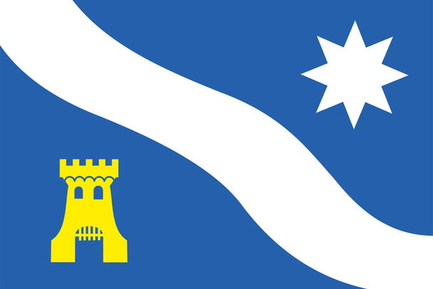 Σημαία της πόλης και του Δήμου Alphen aan den Rijn (επαρχία Νότιας Ολλανδίας ή επαρχία Zuid-Holland, Βασίλειο των Κάτω Χωρών, Ολλανδία)  - Διάνυσμα, εικόνα