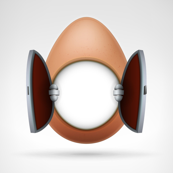 Egg with white blank - Vector, Image