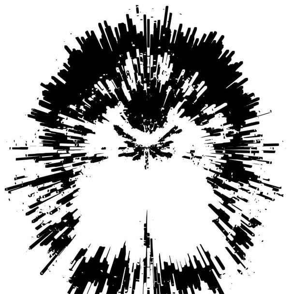 fond grunge noir et blanc, surface abstraite avec lignes et fissures. illustration vectorielle  - Vecteur, image