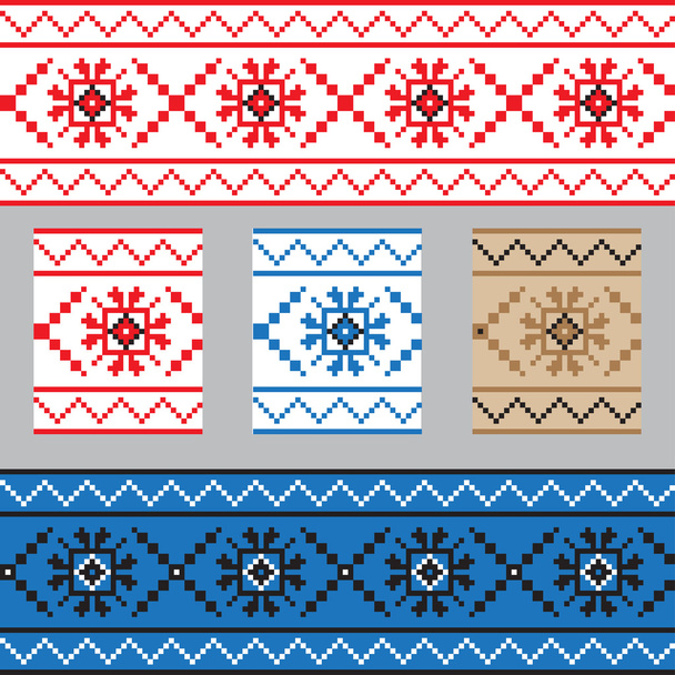 Set of Ethnic ornament pattern in different colors. Vector illustration - Vector, Image