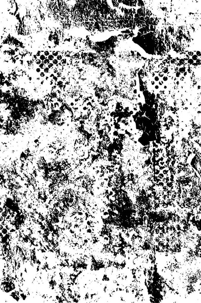 textura monocromática con arañazos y grietas - Vector, Imagen