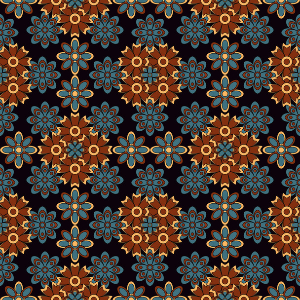 Abstract seamless flower pattern. Repeat pattern. Vector illustration. - Vetor, Imagem