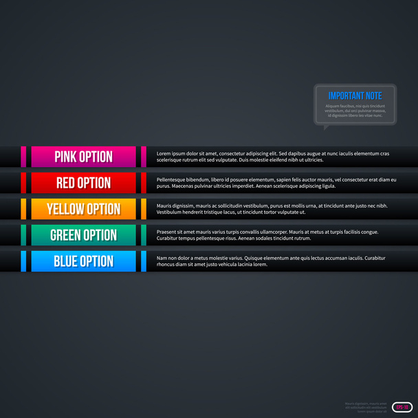 Corporate menu with options - Вектор, зображення