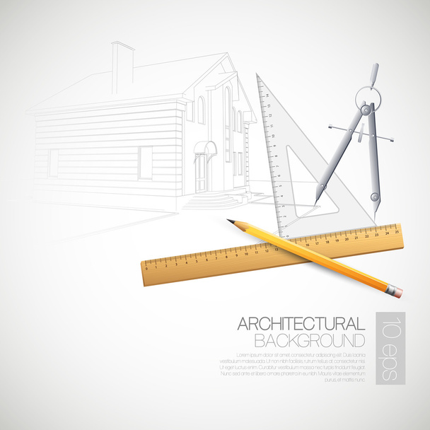 Ilustracja wektorowa architektonicznych narzędzi rysowania - Wektor, obraz