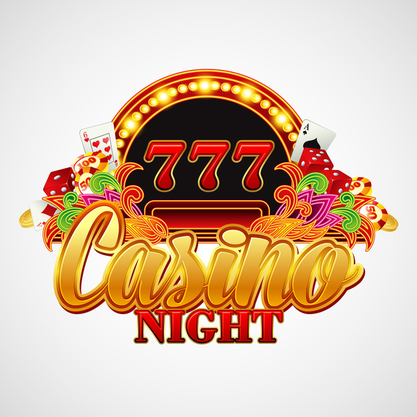 Casino background with cards, chips, craps. Vector illustration - Vector, Image