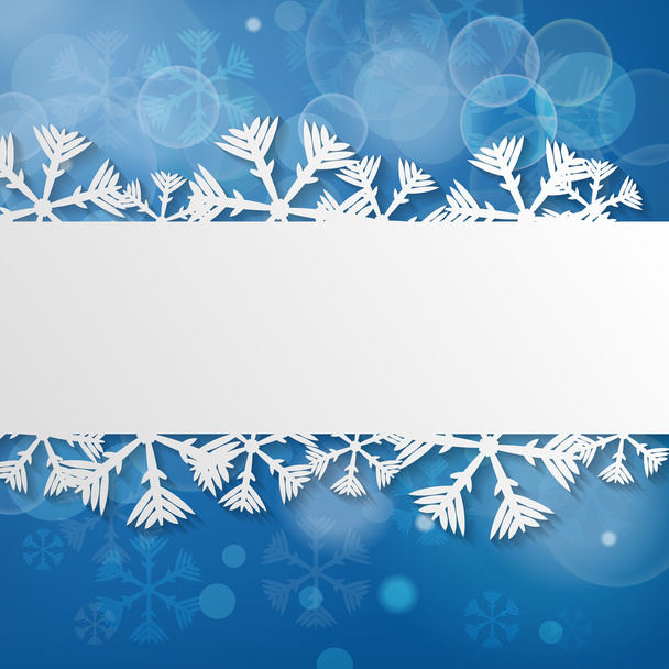 niebieskie tło z płatkami śniegu - Wektor, obraz