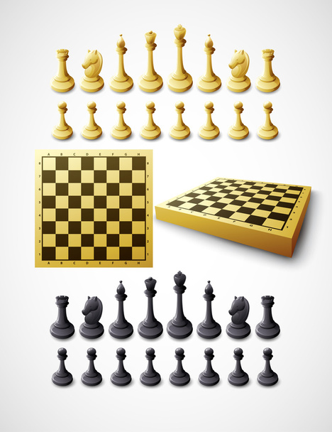 Satranç ve satranç tahtası. Vektör çizim - Vektör, Görsel