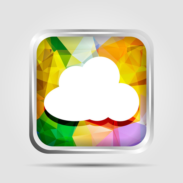 Colorful cloud button - Vector, afbeelding