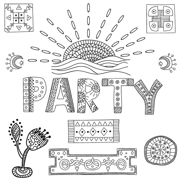 Набор для вечеринки на острове Ти
 - Вектор,изображение