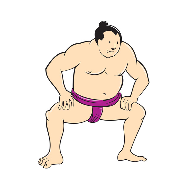 Japanese sumo wrestler - Vector, Image