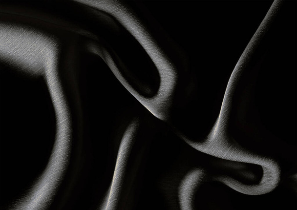 Deep blue cloth background. Natural material cover 3D illustration - Zdjęcie, obraz