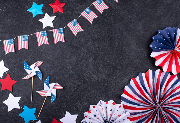 Festa del lavoro con bandiera USA e decorazione della carta - Foto, immagini