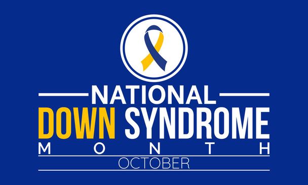 National Down oireyhtymä kuukausi tunnustaa vahvuus, osallisuus, ja puolestapuhuminen yksilöiden Downin oireyhtymä ja heidän perheensä. Vektorin havainnollistamismalli. - Vektori, kuva