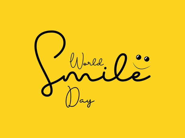 Dia Mundial do Sorriso Encoraja Sorrisos, Risos e Felicidade para um Amanhã Mais Brilhante. Espalhando alegria e positividade através do modelo de ilustração vetorial do globo. - Vetor, Imagem