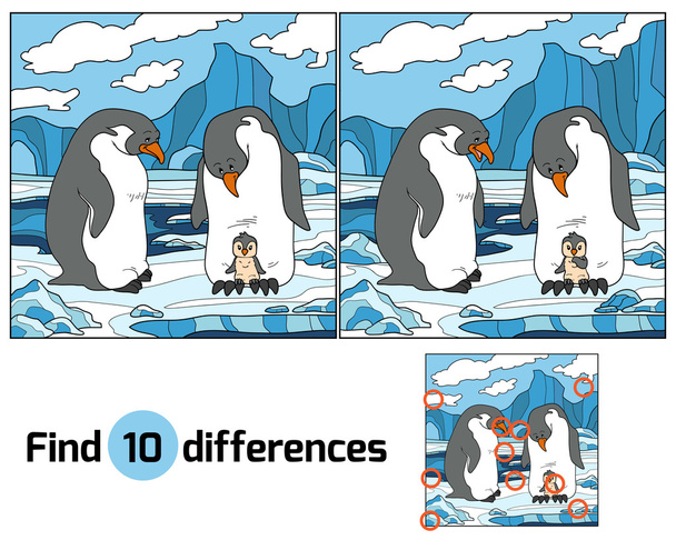 Find differences (penguin) - Vector, Image