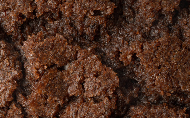 Schokoladenkekse Textur Hintergrund, Brown Keks holprige rissige Oberfläche, Kakao-Kuchen-Muster, Makro-Backoberfläche, Schokoladenkeks-Attrappe mit Kopierraum - Foto, Bild