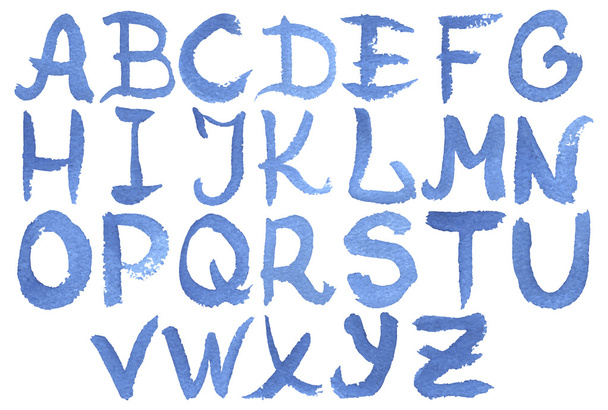 Watercolor English alphabet - Vektor, Bild