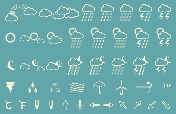 気象アイコンのセット - ベクター画像