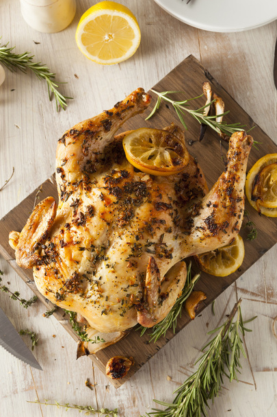 Homemade Lemon and Herb Whole Chicken - Foto, imagen