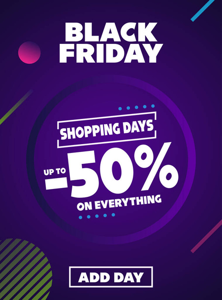 Black Friday big discount sale poster flyer  social media post design - Διάνυσμα, εικόνα