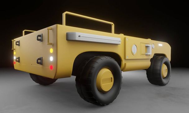Назад автомобільний трактор важкий 3d візуалізація тла шпалер автомобіля - Фото, зображення
