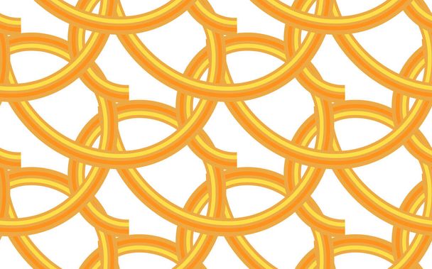 Pasta abstract achtergrond concept.Macaroni geel poster.Hand getekend aziatische japanse ramen noedel naadloos patroon.Achtergrond met gele en oranje strepen. - Vector, afbeelding