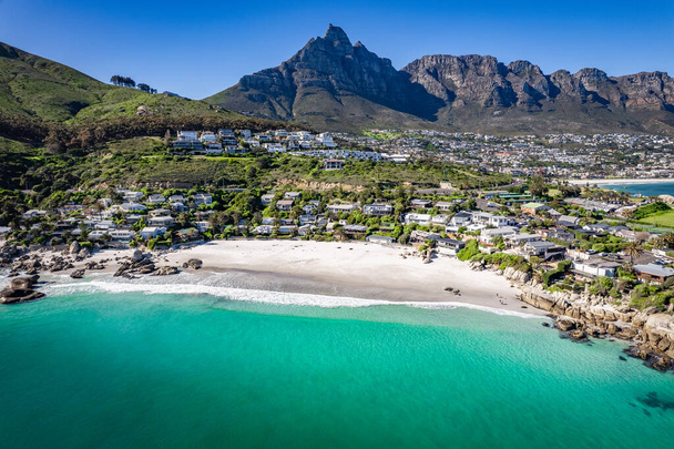 Aerial view of Clifton beach in Cape Town, Western Cape, South Africa, Africa - Photo, Image