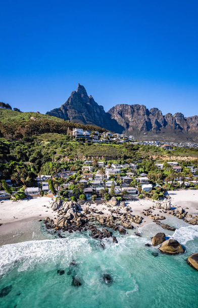 Aerial view of Clifton beach in Cape Town, Western Cape, South Africa, Africa - Photo, Image