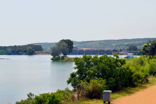 Greece, dam lock of Lake Kerkini in Central Macedonia an artificial lake and nature reserve for birds - Photo, Image