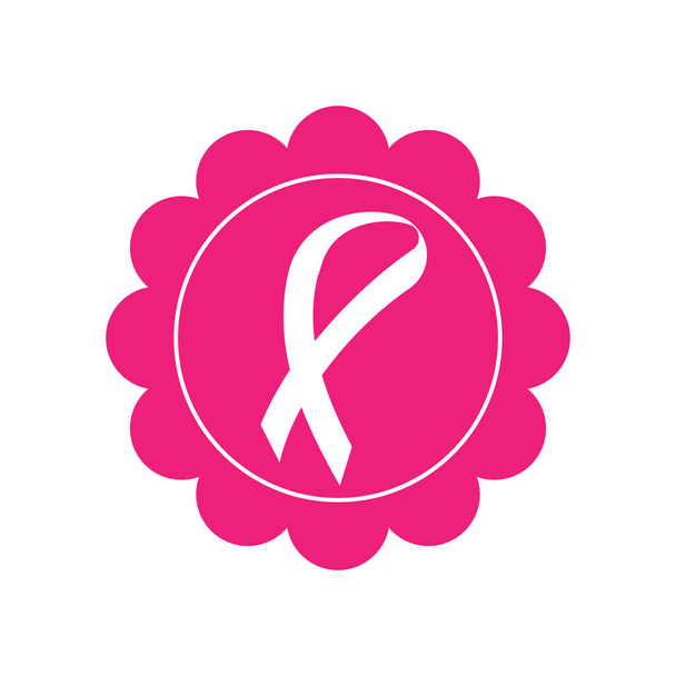 Desenho do símbolo da ilustração do vetor do ícone do cuidado da mama - Vetor, Imagem